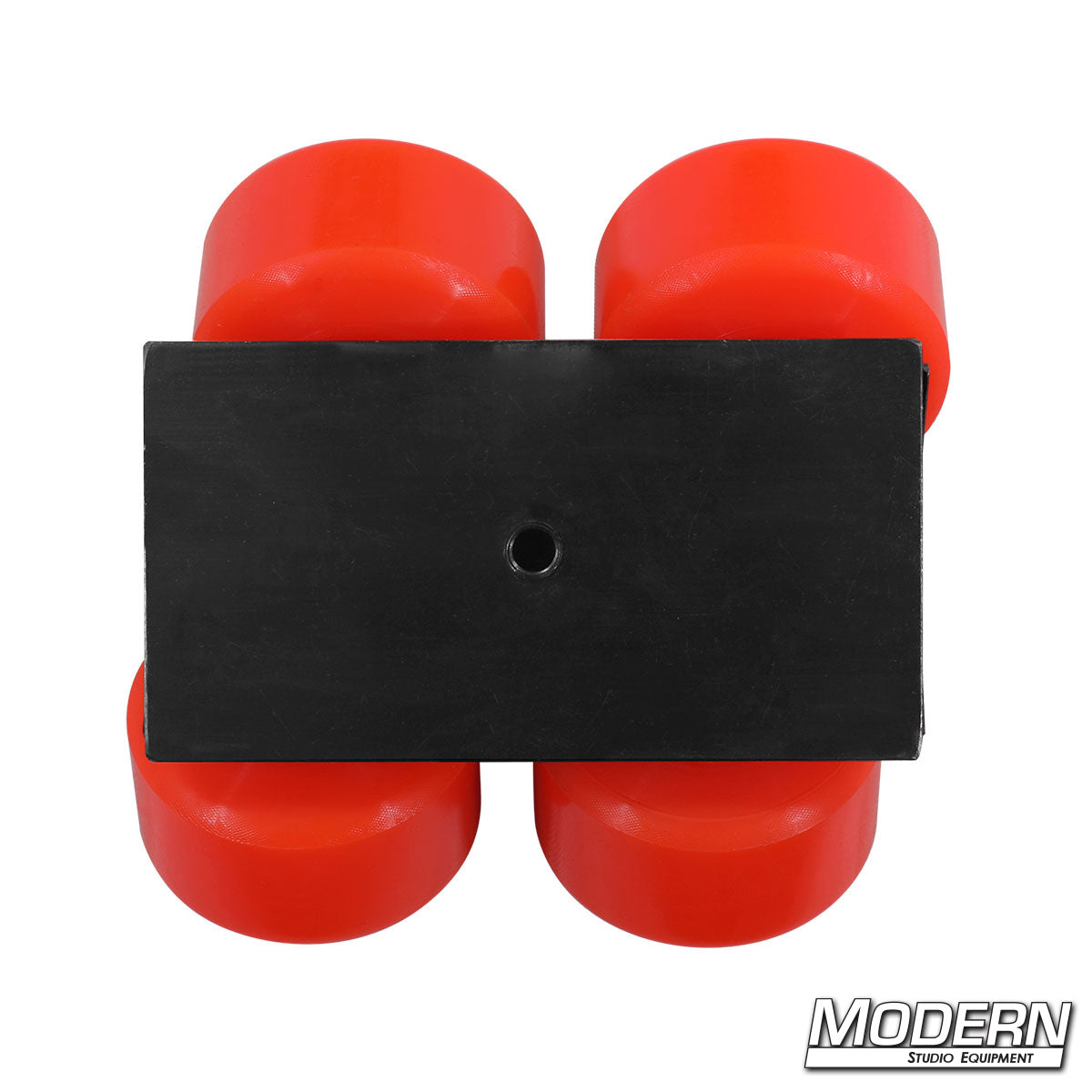 4-wheel per corner Speed-Rail® slider wheel assembly for durable, smooth camera tracking on professional film and television sets.