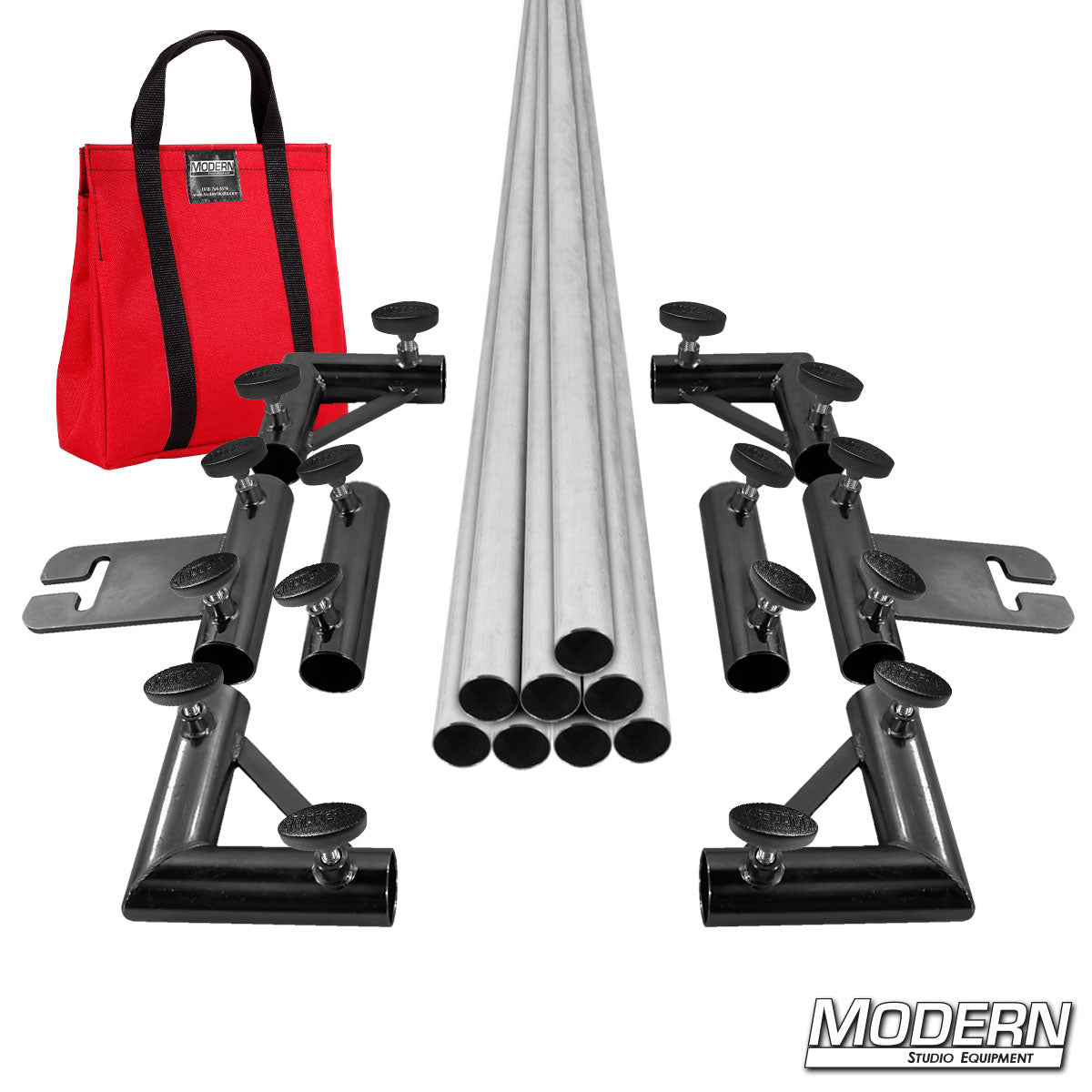 12-Foot x 12-Foot Breakdown Frame for Speed-Rail® with Red bag and T-Handles – Heavy-Duty Grip Frame for Film Lighting and Rigging | Modern Studio Equipment