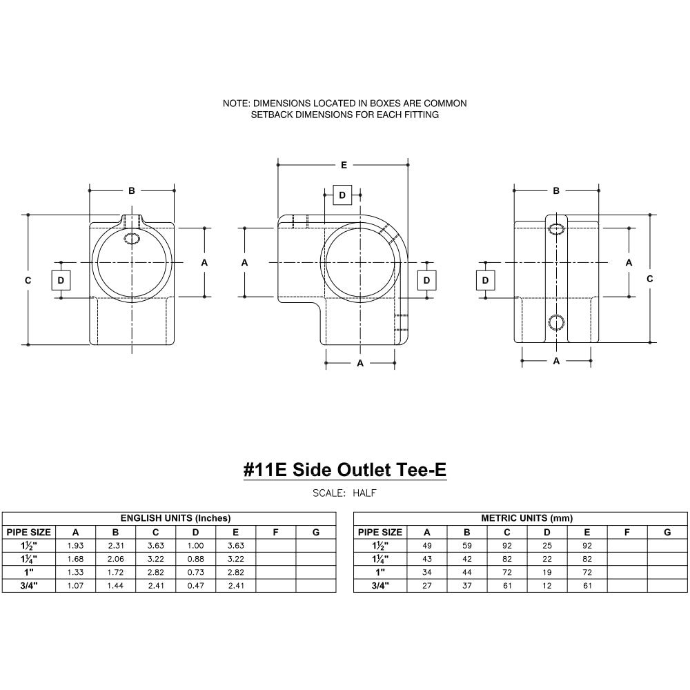 Hollaender® Fitting Side Outlet Tee-E