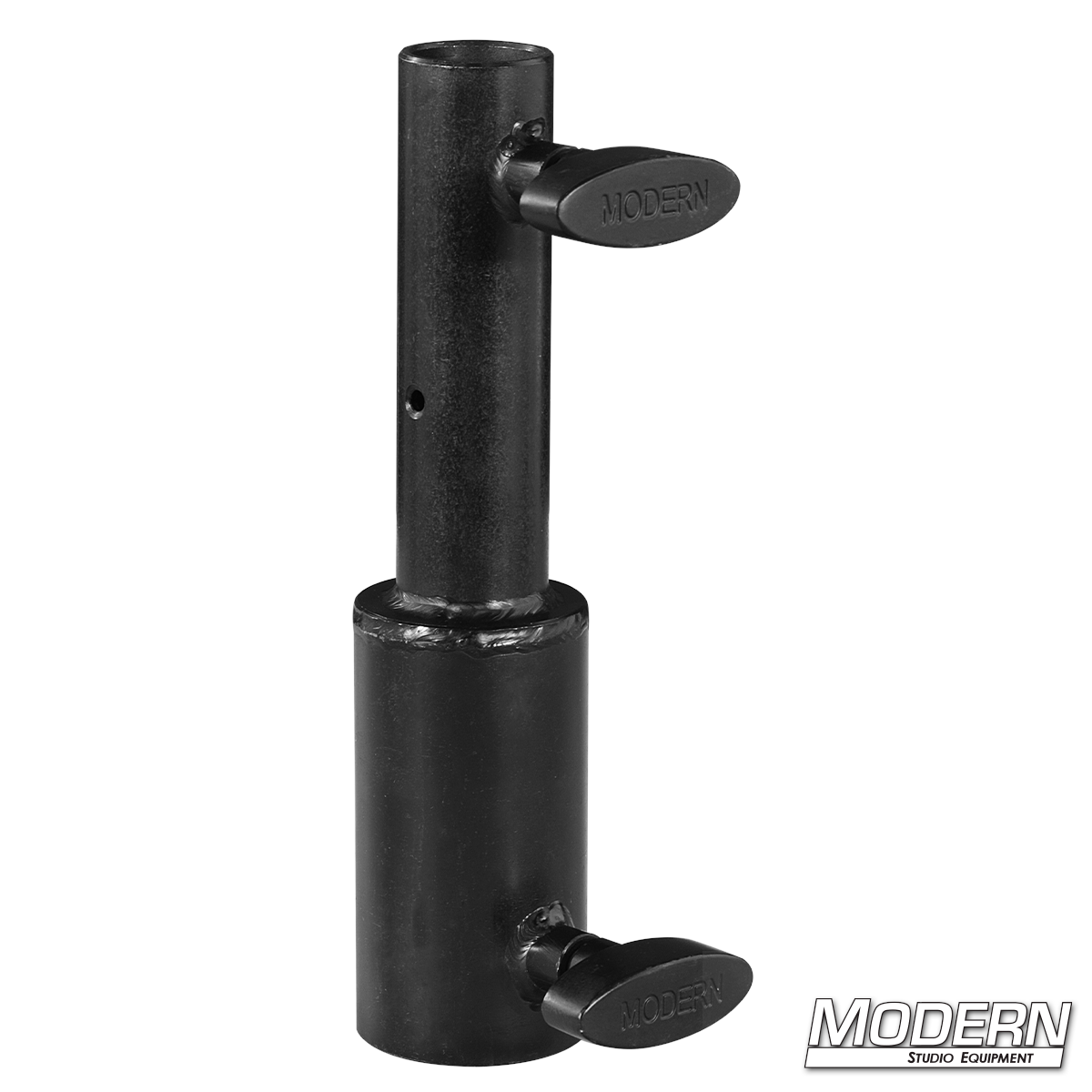 Speed-Rail Junior Receiver with dual lock-off knobs for film, television, and studio rigging applications.