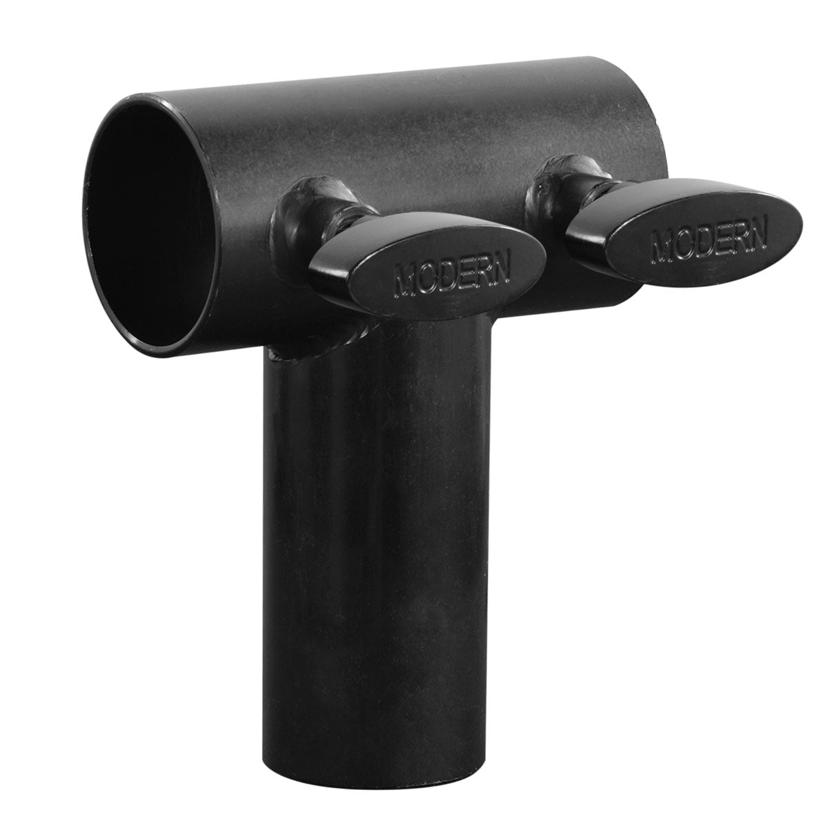 Swivel Tee with 1-1/2" receiver welded to 1-1/2" steel pipe for Speed-Rail® grip and rigging setups