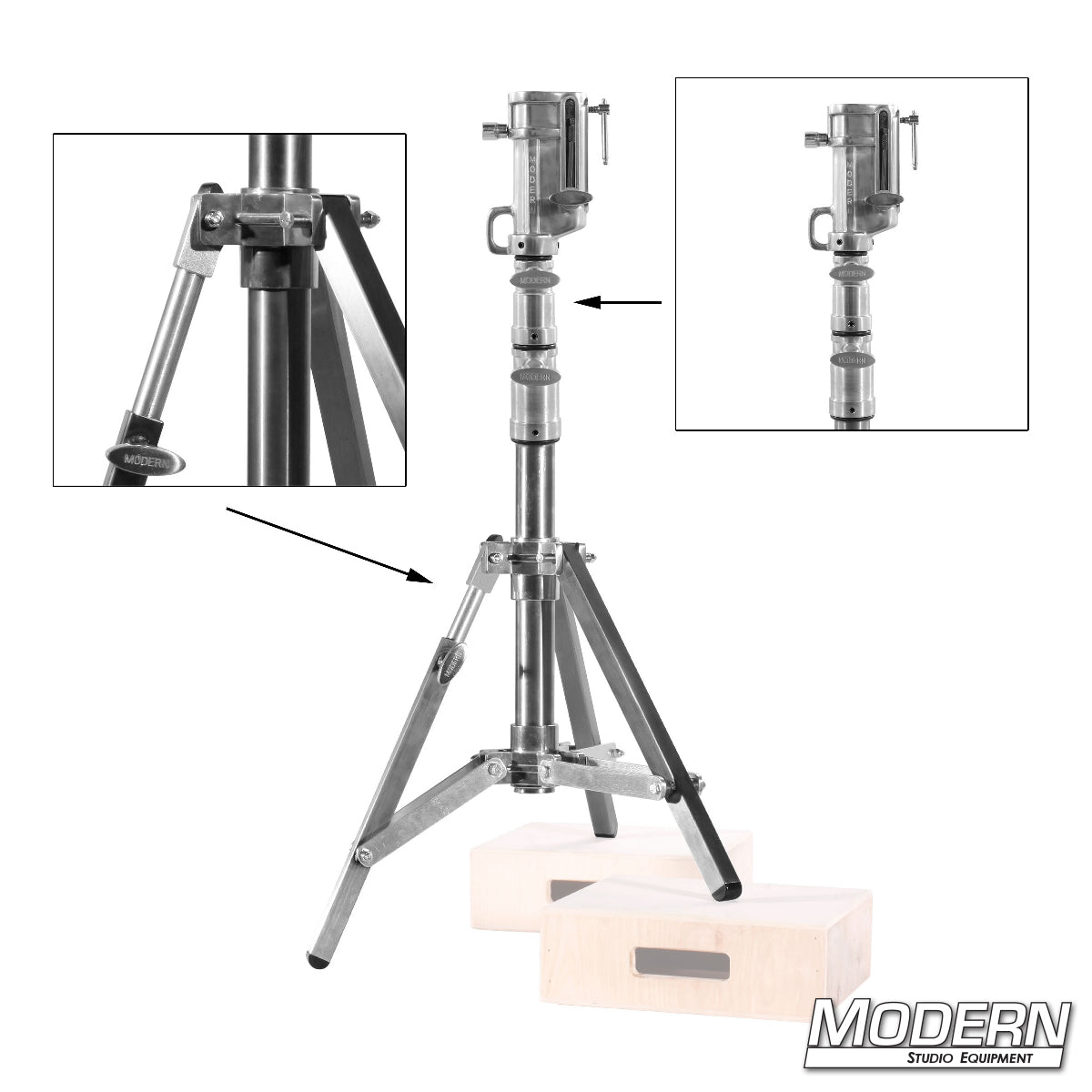 Low Boy Combo Stand Double Riser with Rocky Mountain Leg — durable grip stand for film and TV production, adjustable support for lighting and rigging | Modern Studio Equipment p6