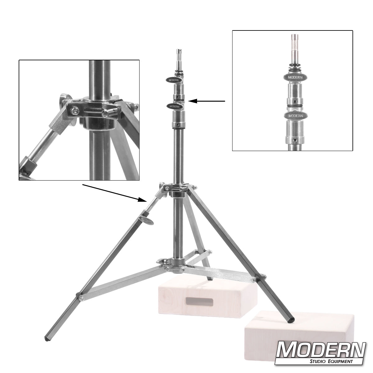Mini Baby Double Riser Stand with Rocky Mountain Leg — compact grip stand for film and TV production, adjustable support for lighting and rigging on uneven terrain | Modern Studio Equipment. p5