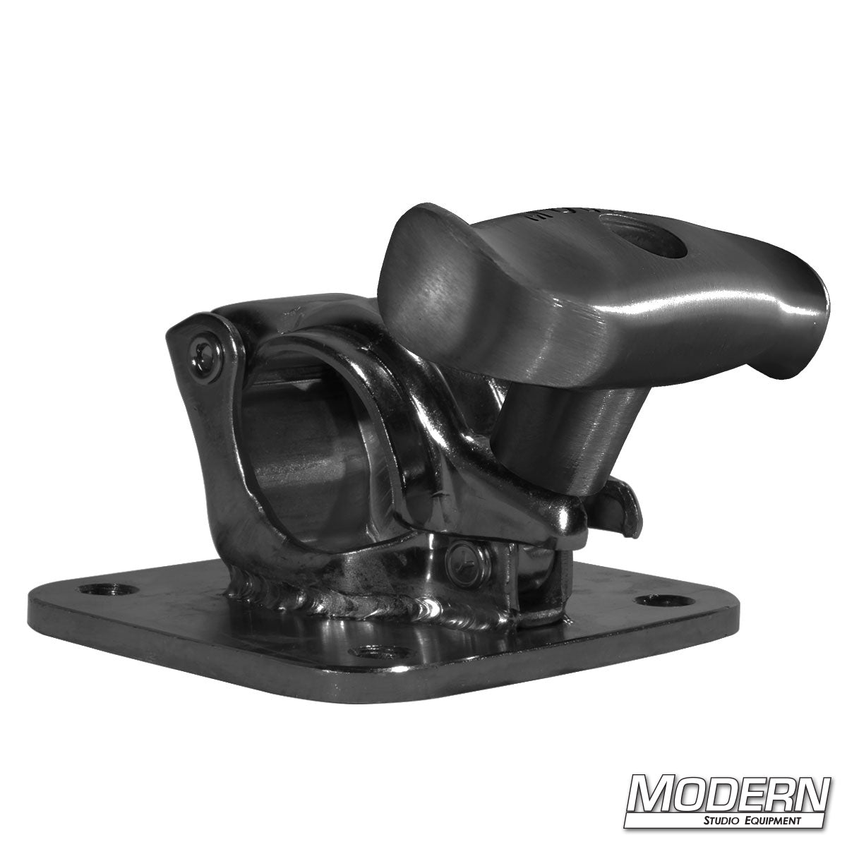 Grid Clamp with 4" x 4-1/2" flat plate and spin handle— professional grip hardware for film and TV production, designed for secure rigging and mounting of lights, cameras, and accessories | Modern Studio Equipment