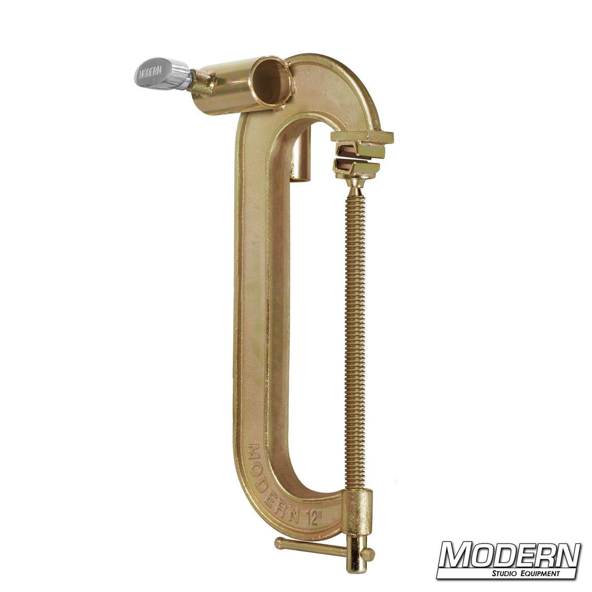 Junior 12 C-Clamps — heavy-duty steel clamps with junior receivers for film, TV, lighting, and rigging support | Modern Studio Equipment