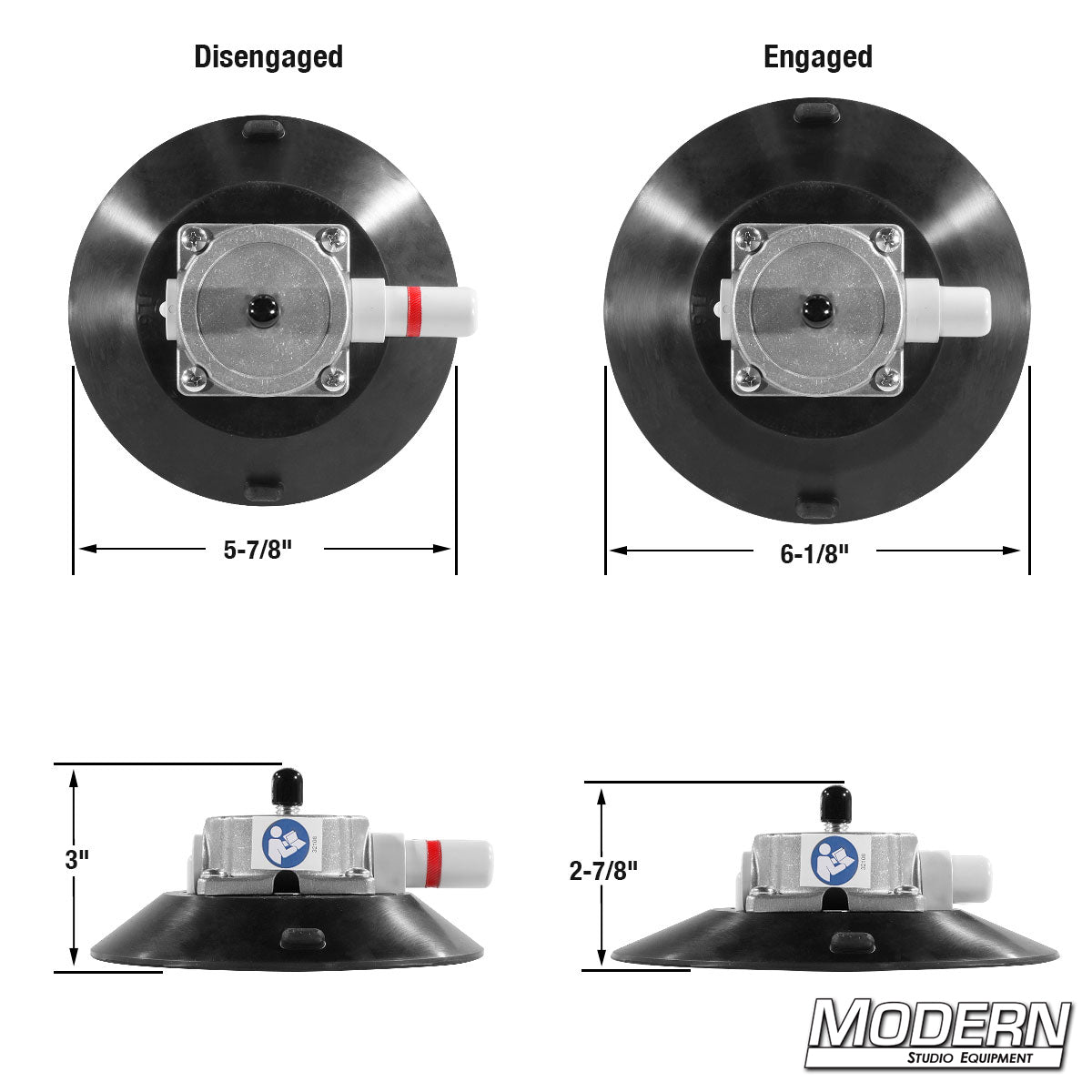 6 Vacuum Cup w/ 3/8-16 Studs – msegrip