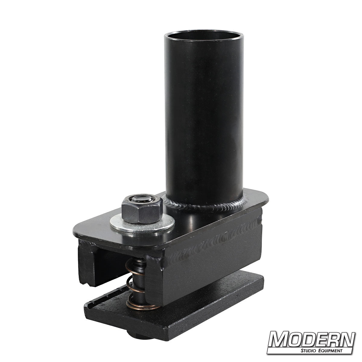 Single Uni-Body Clamp with 1-1/2" Starter—professional grip clamp for securely connecting 1-1/2" Speed-Rail® in film and TV rigging setups. Strong, compact, and reliable.