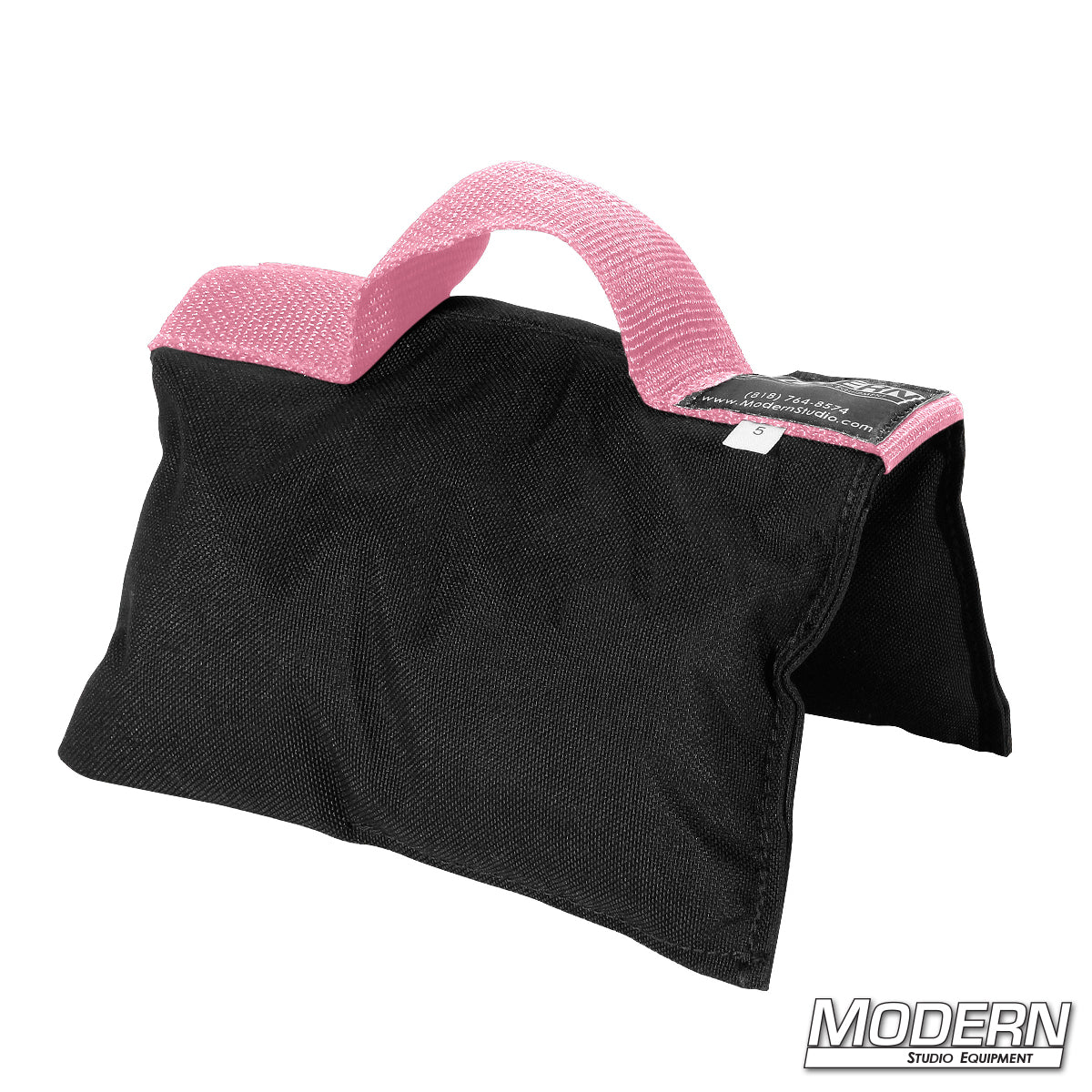 Black 5 lb. sandbag with pink handle