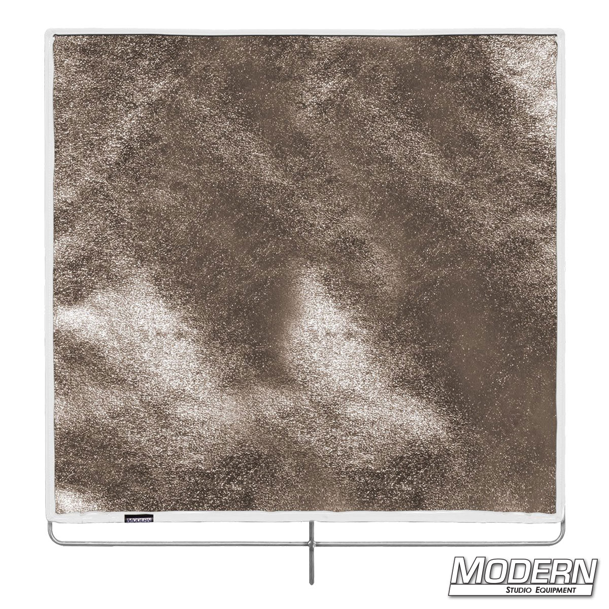 40" x 40" Gold Lame fabric for light reflection and diffusion, ideal for film, television, and photography lighting setups.
