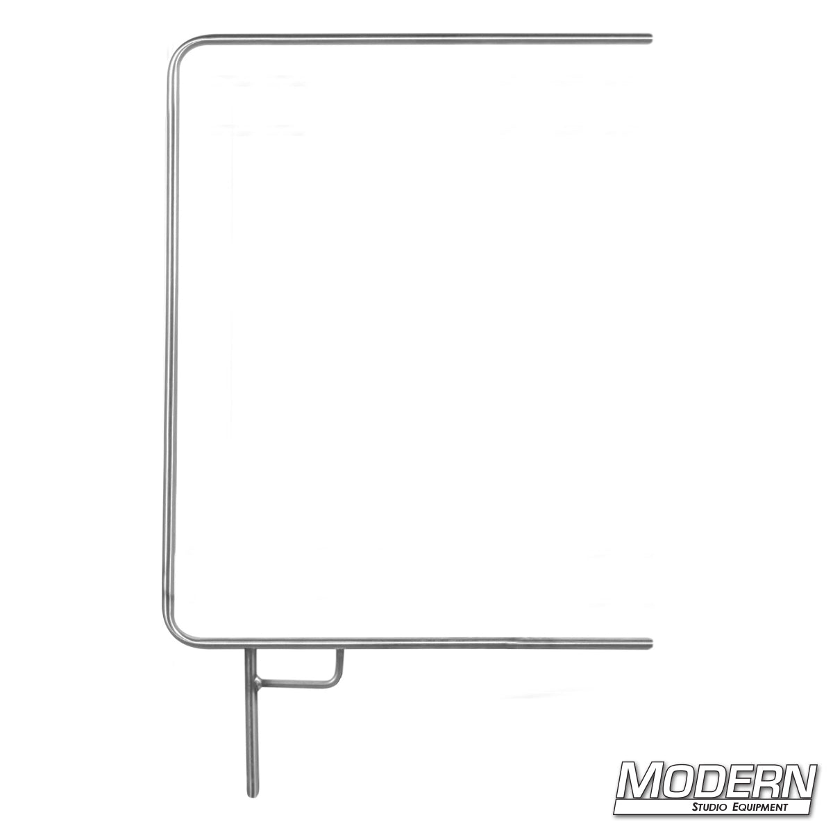 12 x 18 inch open-end stainless steel lighting control frame with mounting pin for diffusion, silks, and nets used in professional film and television production.