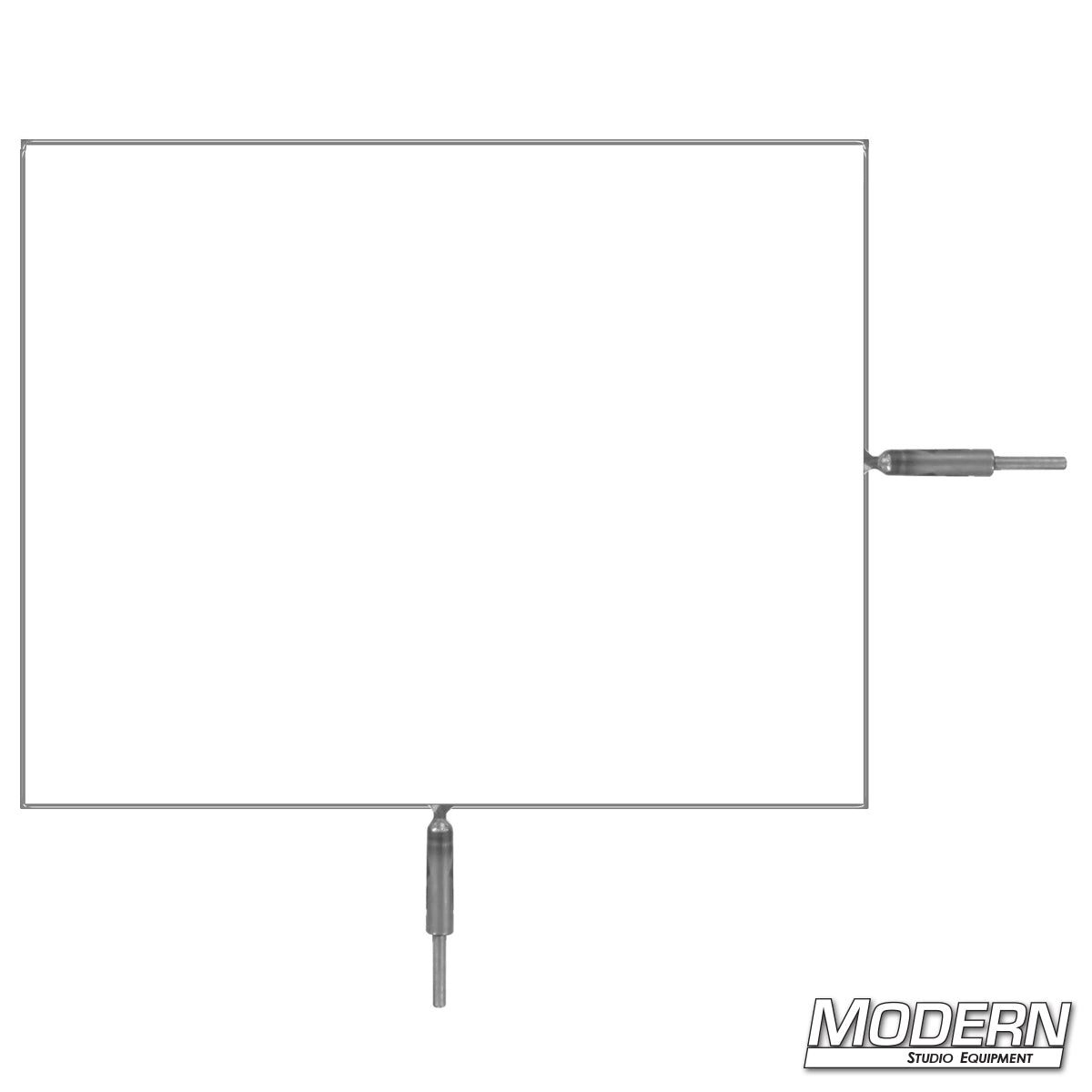 Flex Scrim Stainless Frame constructed from stainless steel with two mounting pins, available in open and solid configurations for professional film lighting control.