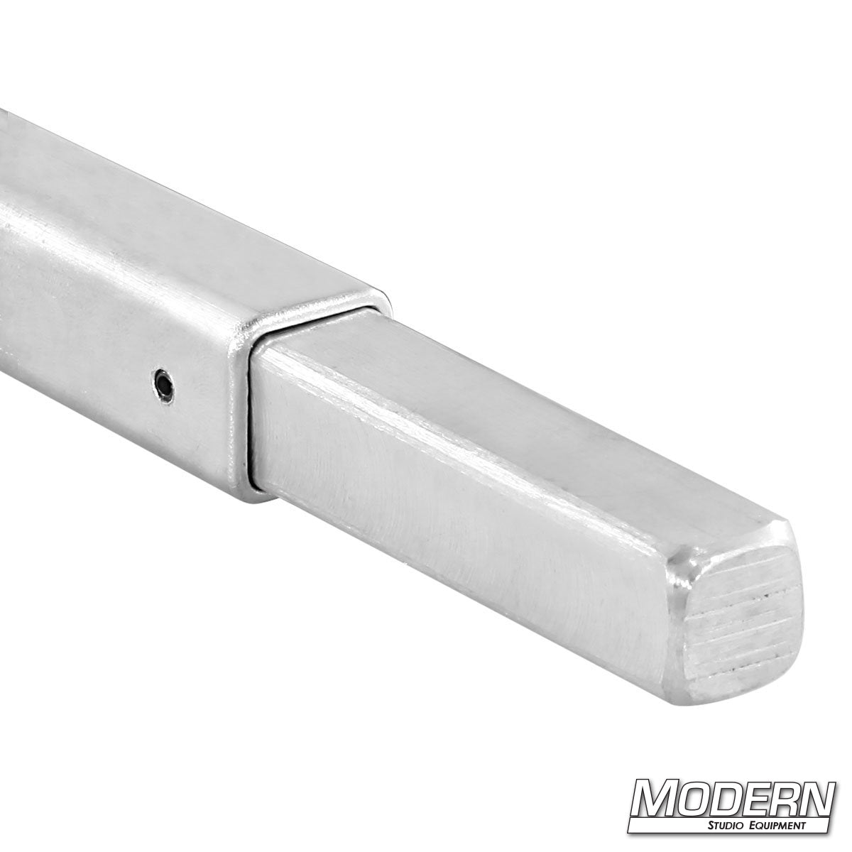 3/4-Inch Square Aluminum Tube with Male Pin – Lightweight Grip Hardware for Film Lighting and Rigging | Modern Studio Equipment