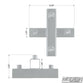 Cross for 1" Square Tube