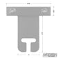 Black steel ear adapter for 1-inch square tubing with slotted mounting plate and set screws for attachment to a gobo or grip head.