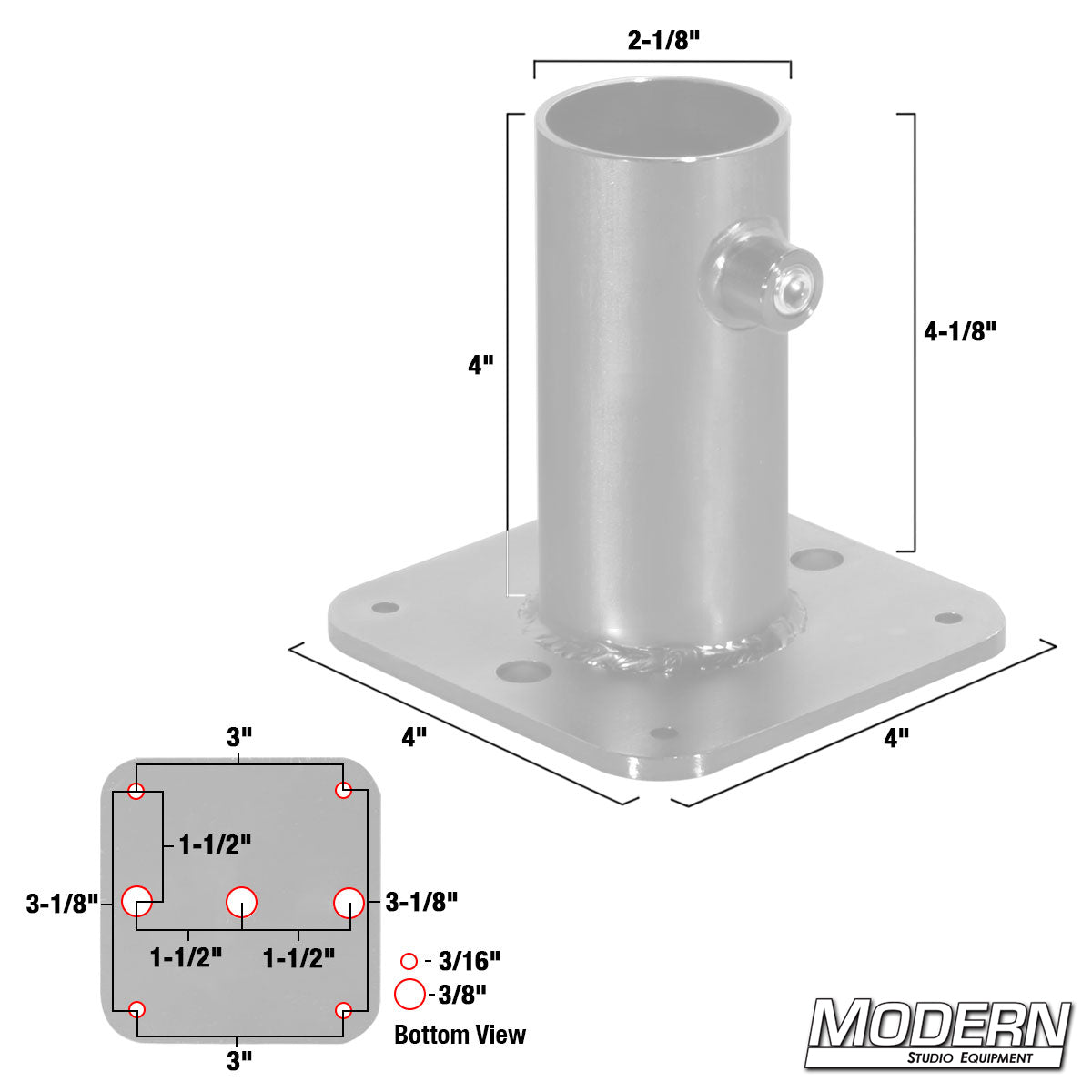 1 Inch Pipe Base Pipe Flange Base for 1-1/2