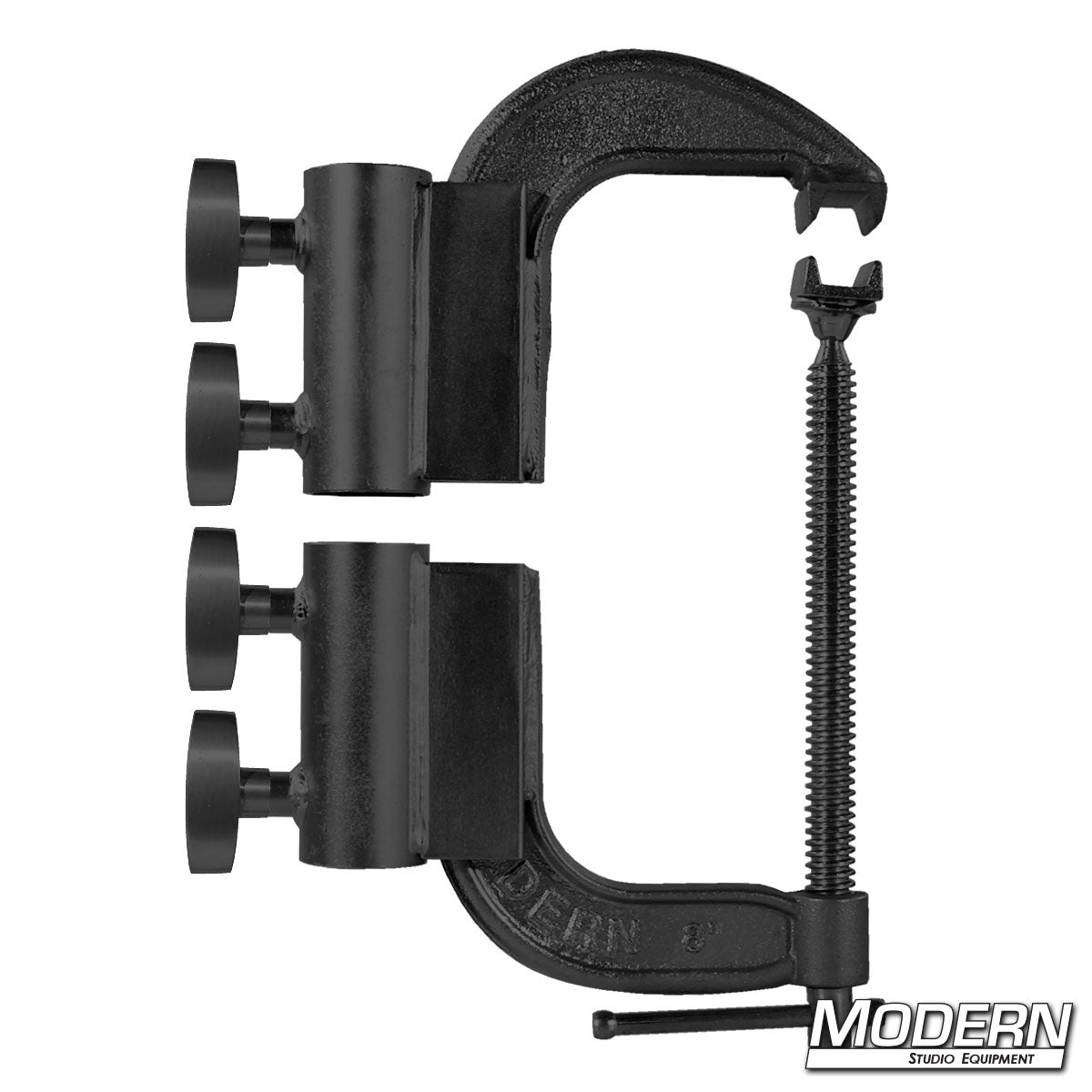 1-1/2" Speed C-Clamps for Speed-Rail® — heavy-duty grip clamps for pipe, film, TV, lighting, and rigging support | Modern Studio Equipment