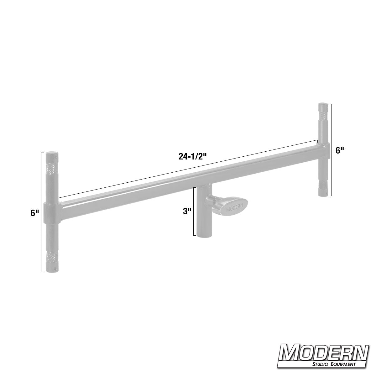 Baby Double Header for film and TV production—dual 5/8" baby pin mount used to hold two lights or accessories on a single stand for efficient rigging on set.