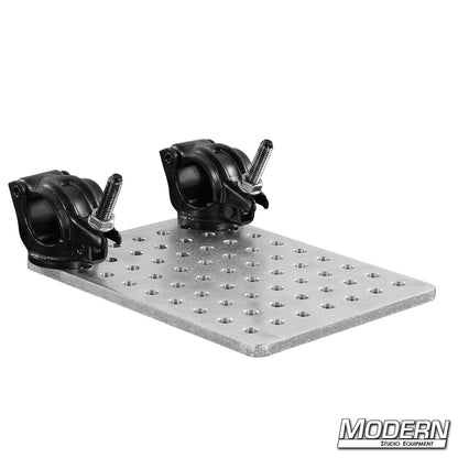Cheese Plate with Two Grid Clamps – aluminum mounting plate for grip and rigging setups | Modern Studio Equipment