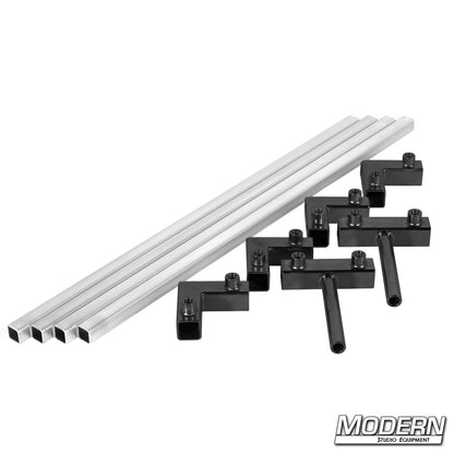 4′×4′ grip frame with full-length 4′ tubes — perspective view | Modern Studio Equipment