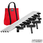 4′×4′ grip frame with full-length 4′ tubes with T-handles and Red bag— perspective view | Modern Studio Equipment