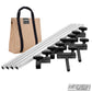 4′×4′ grip frame with full-length 4′ tubes with T-handles and Tan bag— perspective view | Modern Studio Equipment