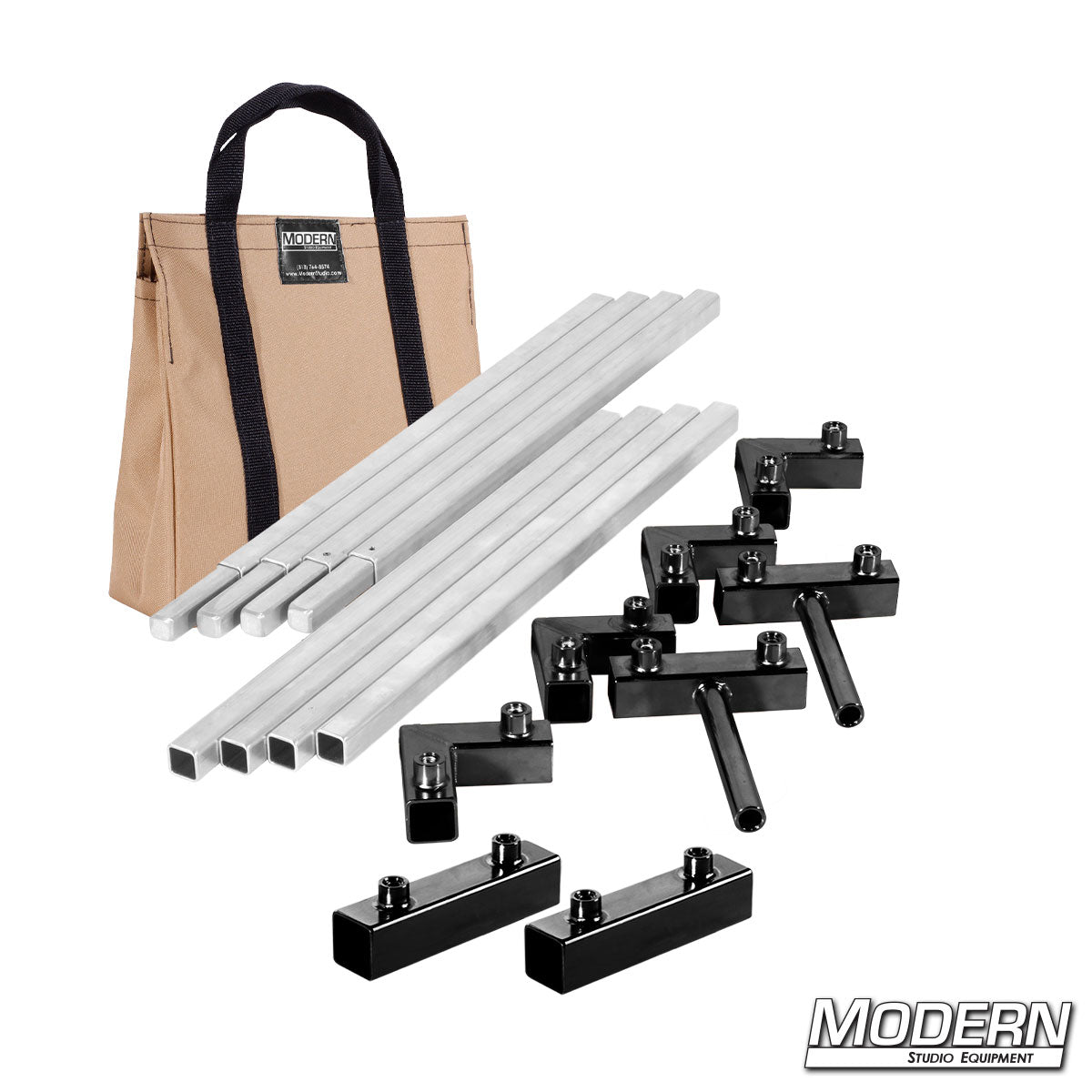 4′×4′ frame (2′ tubes) — tan finish, quick-connect corners | Modern Studio Equipment