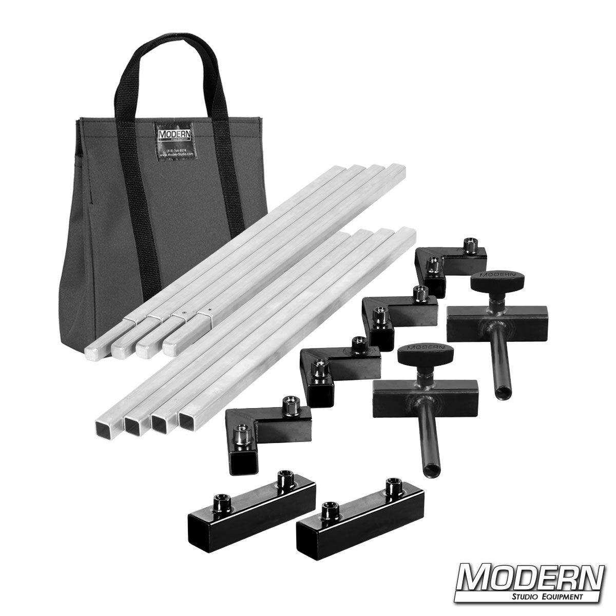 4′×4′ frame (2′ tubes) —Gray bag With quick-connect corners and Flip Flop pins | Modern Studio Equipment