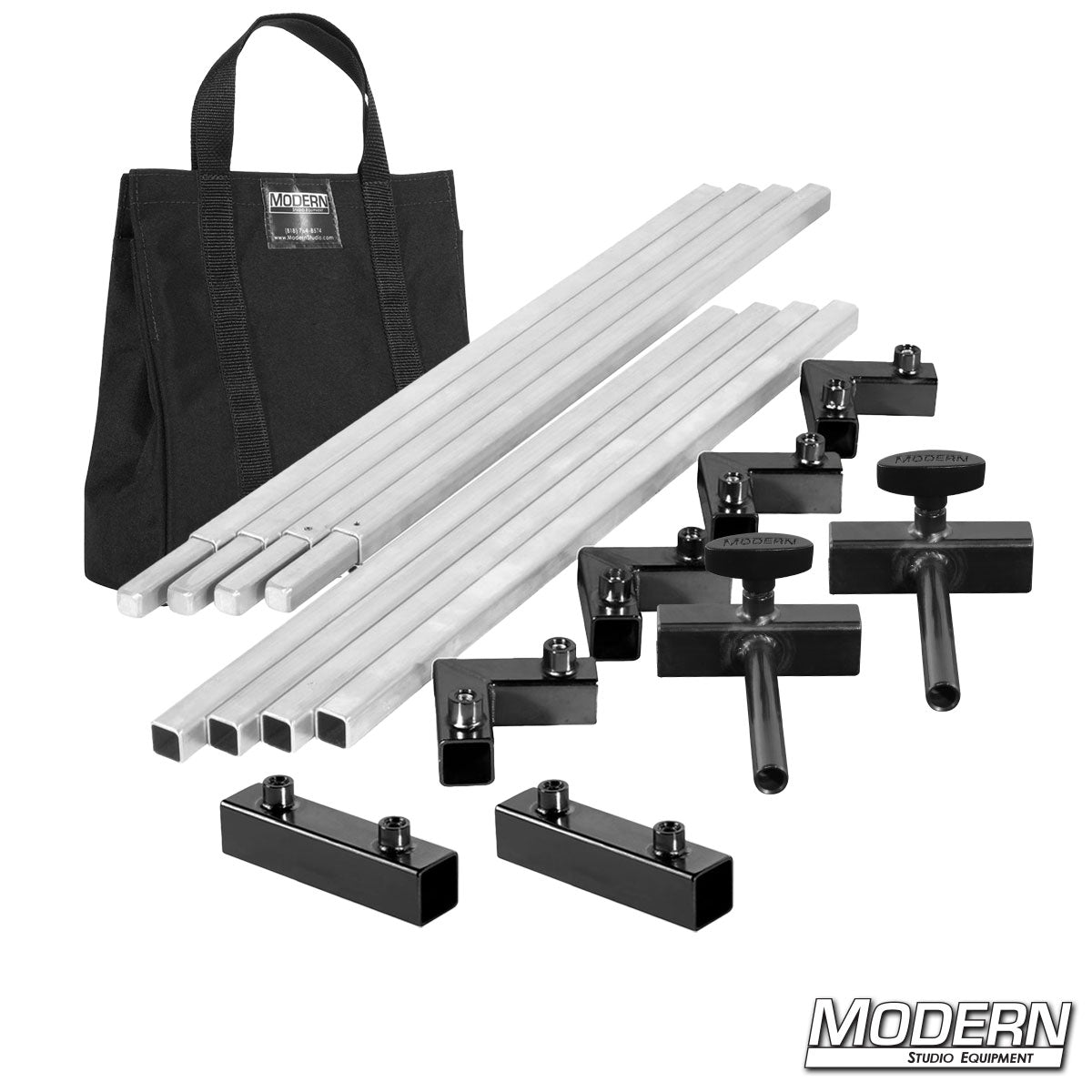 6′×6′ frame kit (3′ tubes) with flip flop ears and Black bag| Modern Studio Equipment