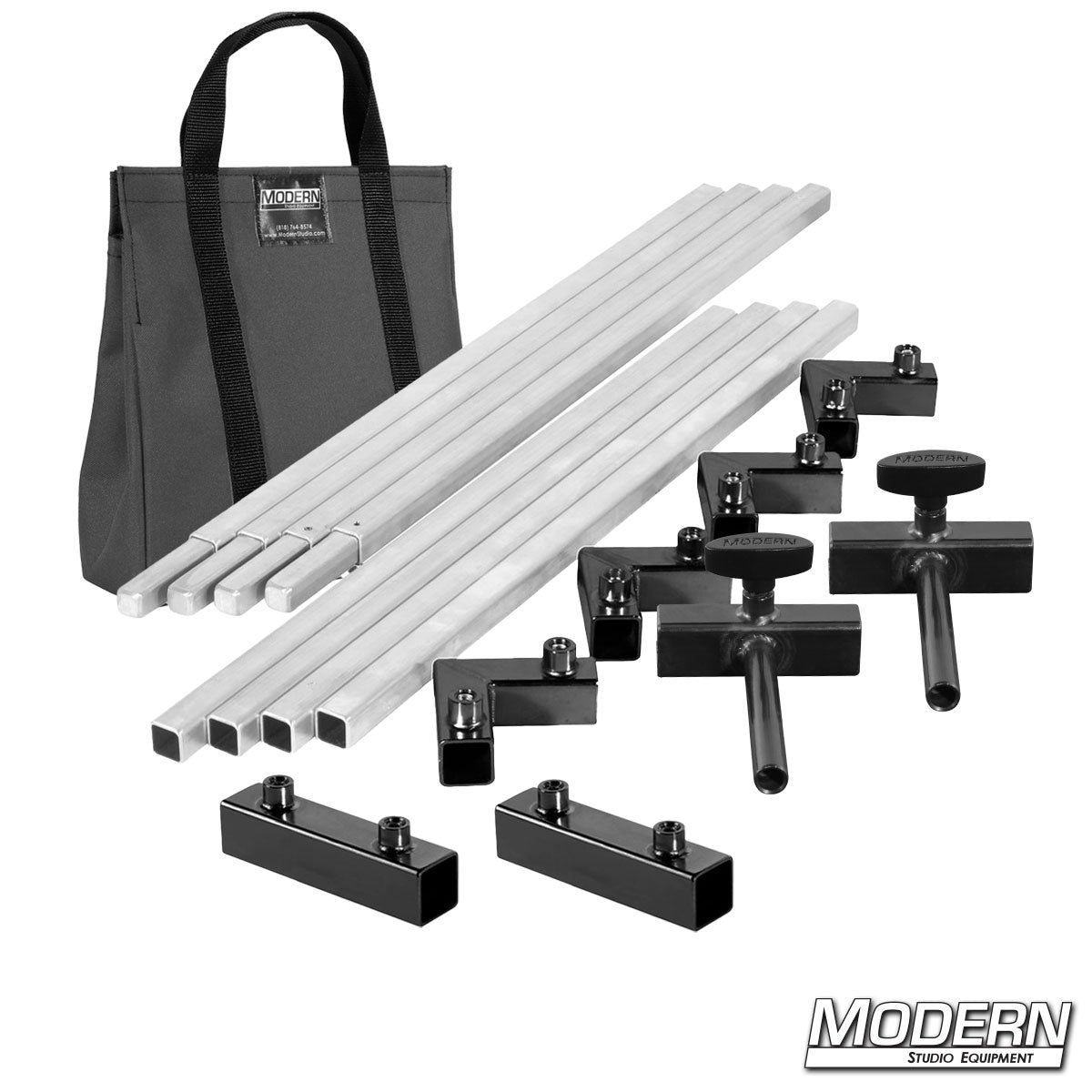 6′×6′ frame kit (3′ tubes) with flip flop ears and gray bag | Modern Studio Equipment