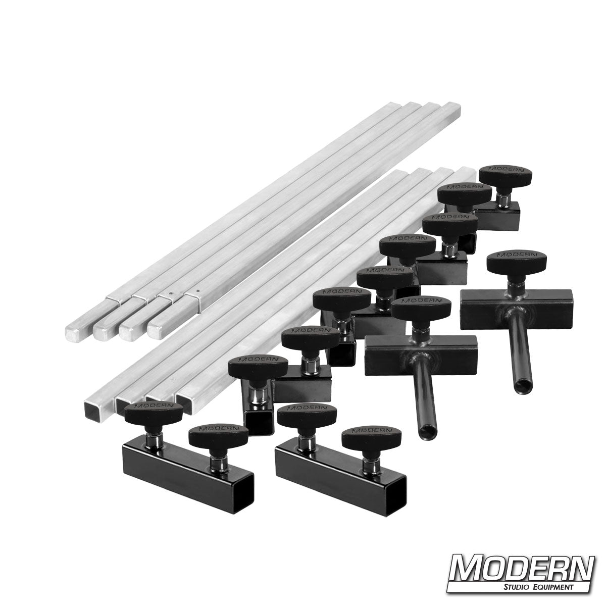 6′×6′ frame kit (3′ tubes) with flip flop ears, and T-handles | Modern Studio Equipment