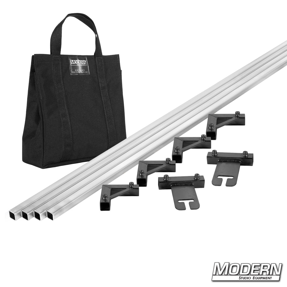 Modern's 8' x 8' breakdown frame with black bags