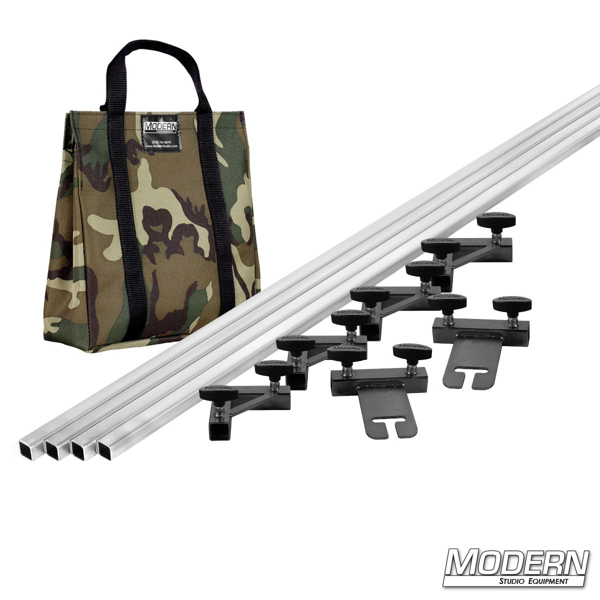 Modern's 8' x 8' breakdown frame with camo bag