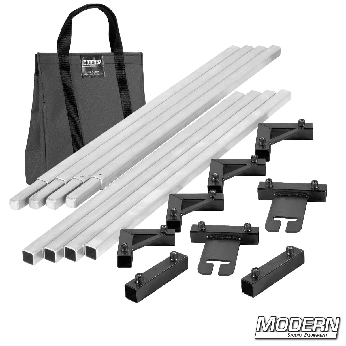 8x8 frame complete with 4-foot tubes in Gray finish for film rigging and light control.”