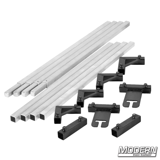 8x8 frame complete with 4-foot tubes for film rigging and light control.”