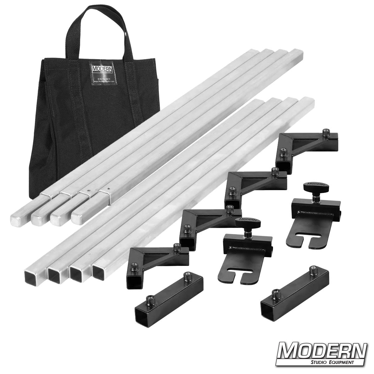 8x8 frame complete with ears and black bag for film rigging and light control.”