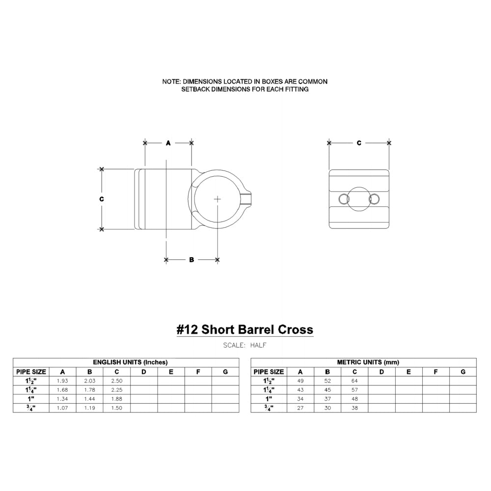 Hollaender® Fitting Short Barrel Cross