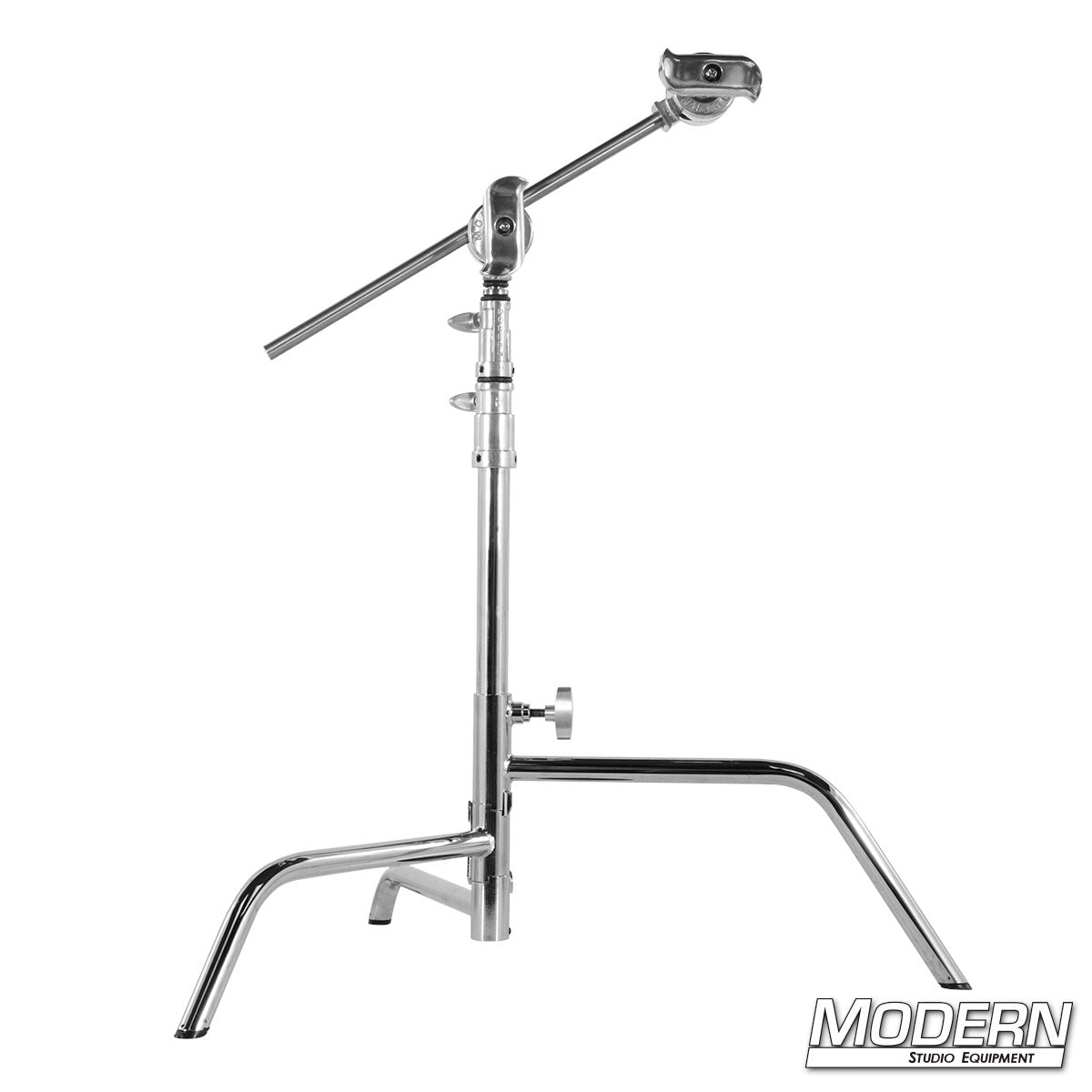 20 inch C-Stand complete with grip head and 20 inch extension arm for lighting, flags, scrims, and grip equipment