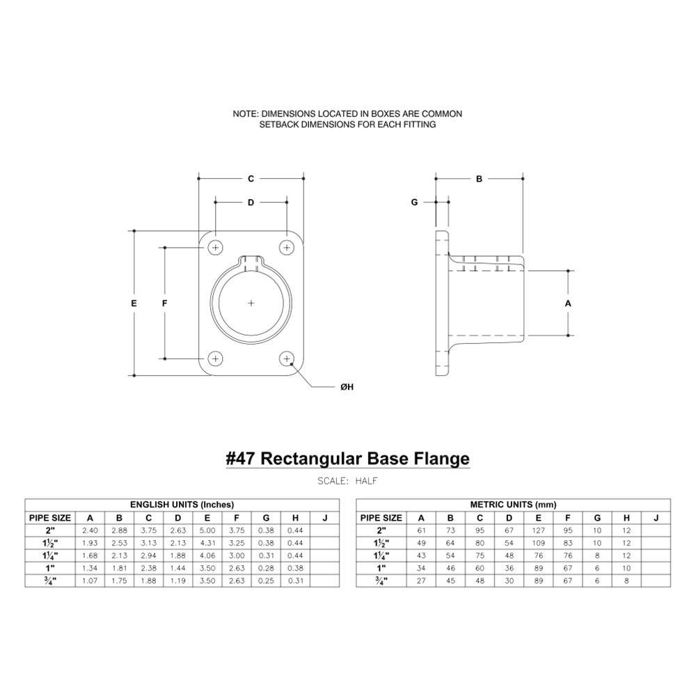 Hollaender® Fitting Rectangular Base Flange