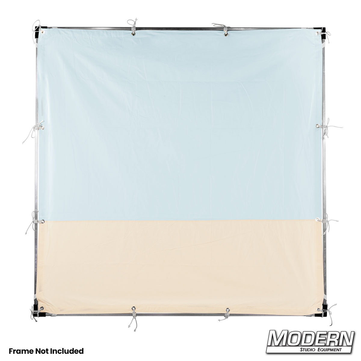 Natural Bounce Muslin Textile Combining Sky Blue and Unbleached Muslin for Soft Ambient Reflective Lighting Applications