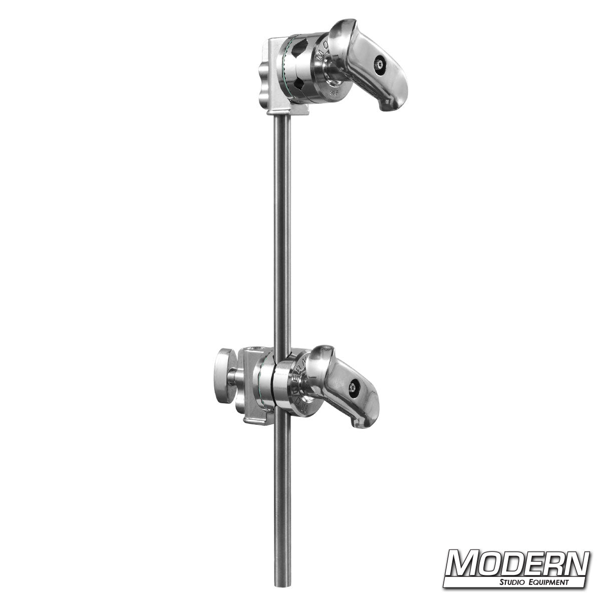 Grip head with 20-inch extension arm for mounting flags, scrims, reflectors, and lighting accessories in film and studio productions