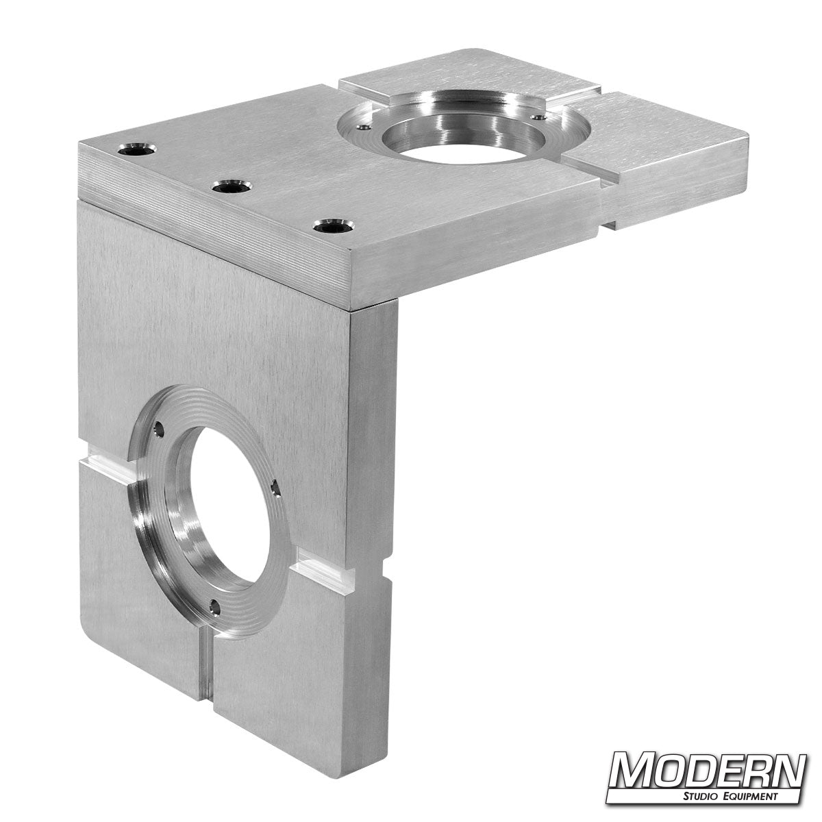 Mitchell to Mitchell L-Plate aluminum adapter for 90-degree camera mounting and professional film production rigging.