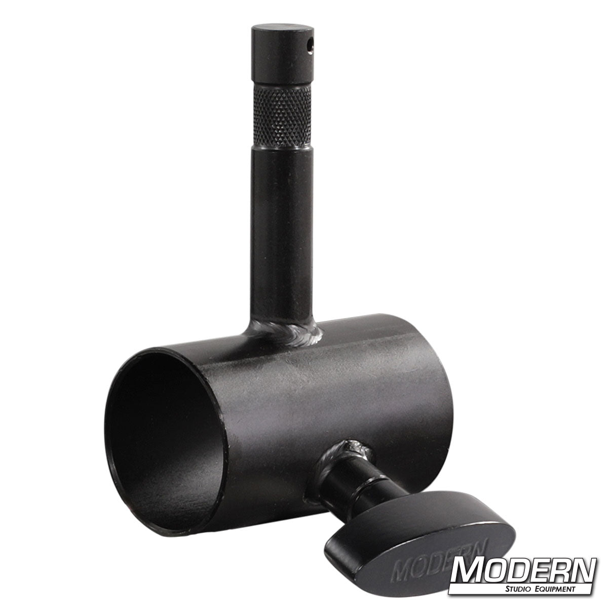 Side view of Slider with Baby Pin for 1-1/2 inch Speed-Rail® — durable steel fitting for mounting lights and flags on Speed-Rail® pipe systems