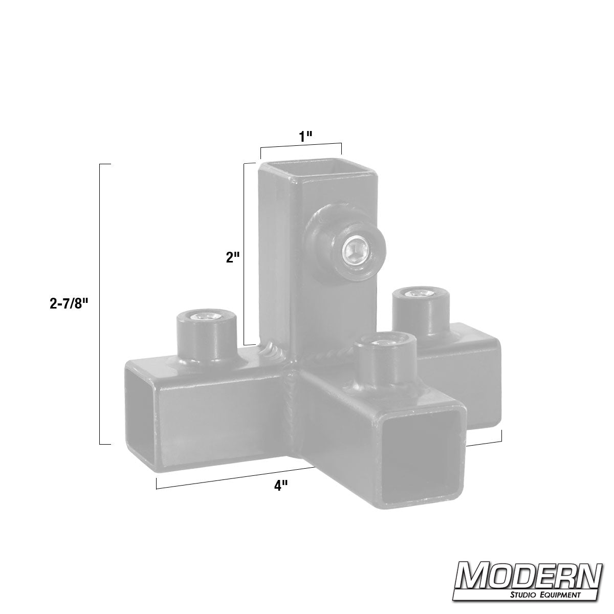 Tee with Brace for 3/4" Square Tube measurements