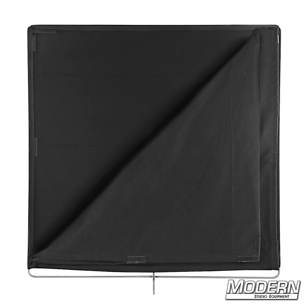 36" x 36" Solid Super Floppy made with black Commando Cloth, opening to 36" x 108" for professional film, TV, photography, studio lighting, negative fill, and light control applications.