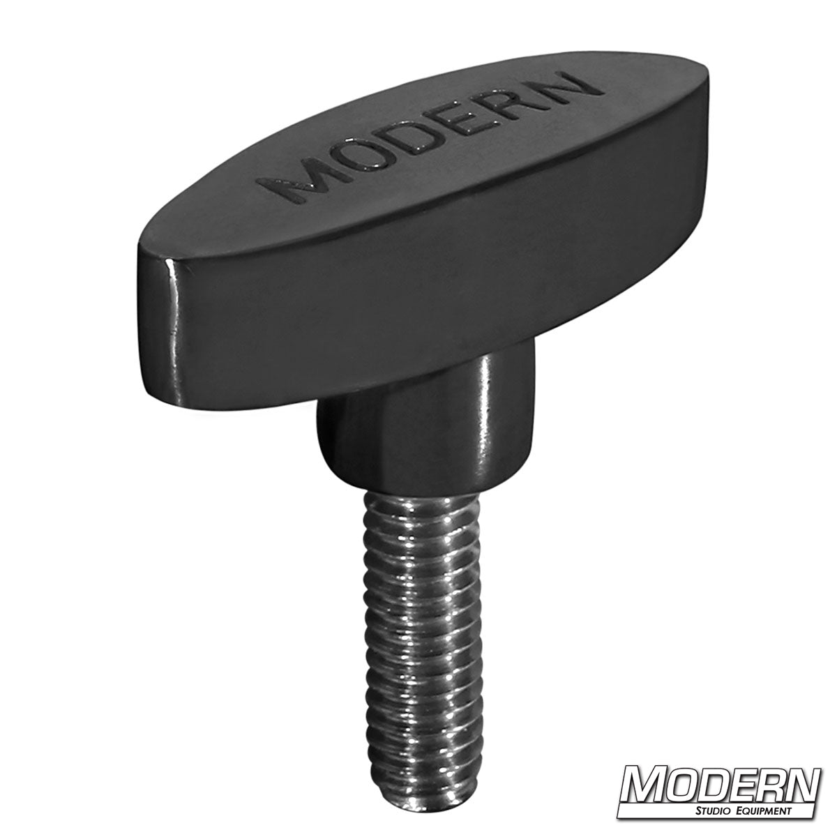 T-Handle (3/8-16") – Black powder-coated steel handle with threaded stud for secure tightening in grip, rigging, and mounting applications.