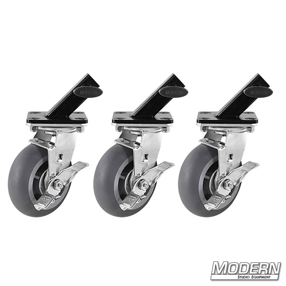 Wheels for Steadicam Stand (Set of 3 Wheels & Slip on Adapters)