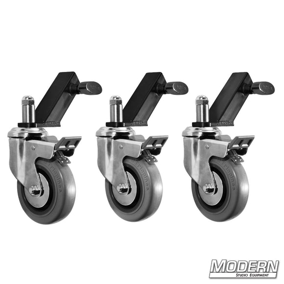 Wheels for Combo Stands (Set of 3 Wheels & Slip on Adapters)