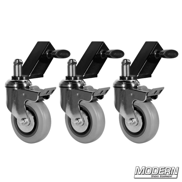 Wheels for Mambo Stands (Set of 3 Wheels & Slip on Adapters)