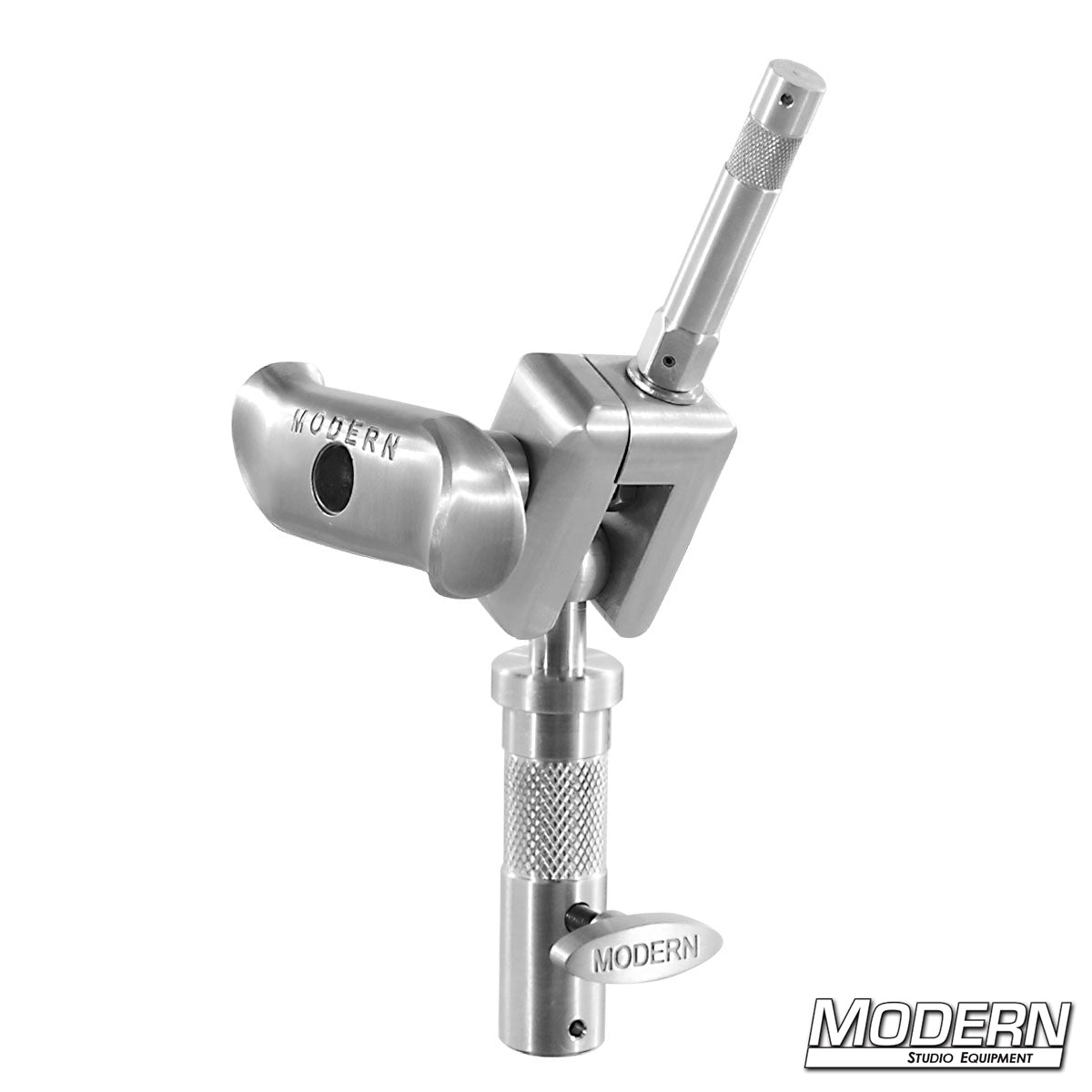 Deluxe Swivel Baby Pin Adapter front view showing the rotating 5/8 inch baby pin and main swivel joint.