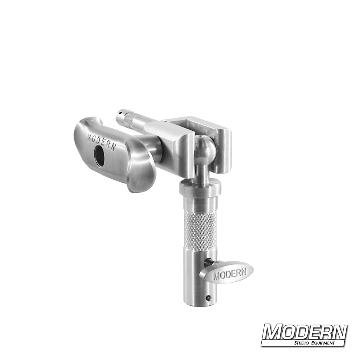 Close-up detail of the Deluxe Swivel Baby Pin Adapter swivel joint and tightening knob.
